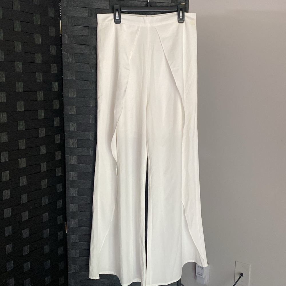 Wide Leg Pants with Ruffle Trim - Picture 13 of 15